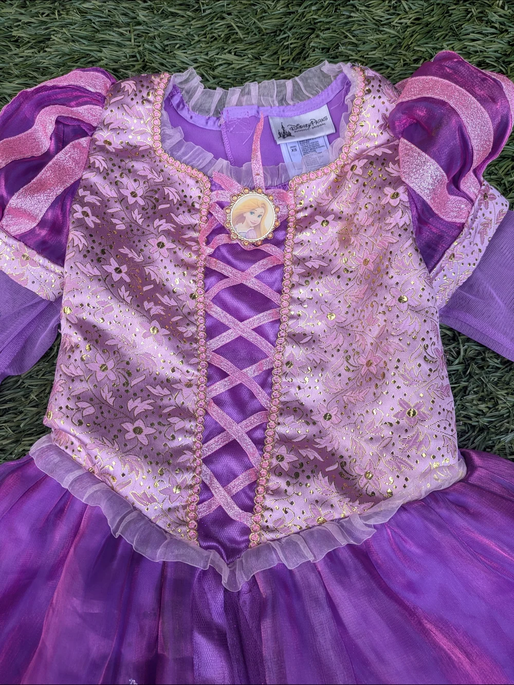 Disney Rapunzel Purple Princess Dress with Lace-Up Bodice - Picture 9 of 11